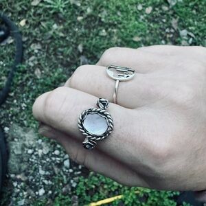 Vintage Mississippi pink shell Rope-Style Ring